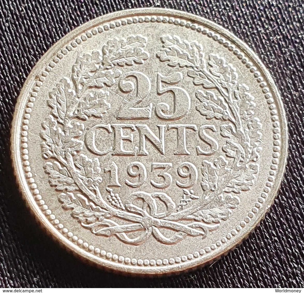 NETHERLANDS  25 CENTS 1939 - 25 Centavos