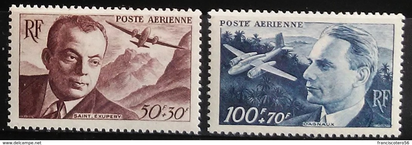 Francia: Año. 1948 - Aéreos,  Pro Ayuda Francesa. 2/Val. - 1927-1959 Neufs