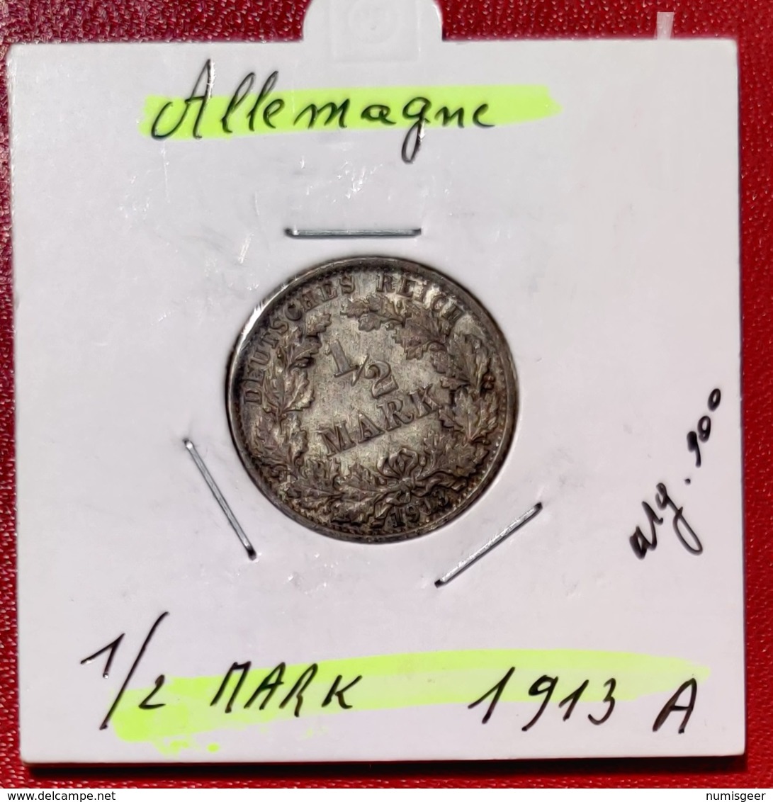 ALLEMAGNE  - 1/2 MARK 1913 A - 1/2 Mark