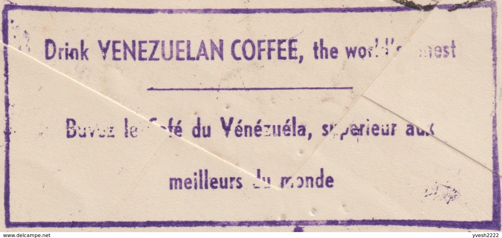 Venezuela 1940. Lettre Pour Le Mexique. Flamme Manuelle Au Verso. Buvez Le Café Du Vénézuéla, Supérieur Aux Meilleurs - Autres & Non Classés