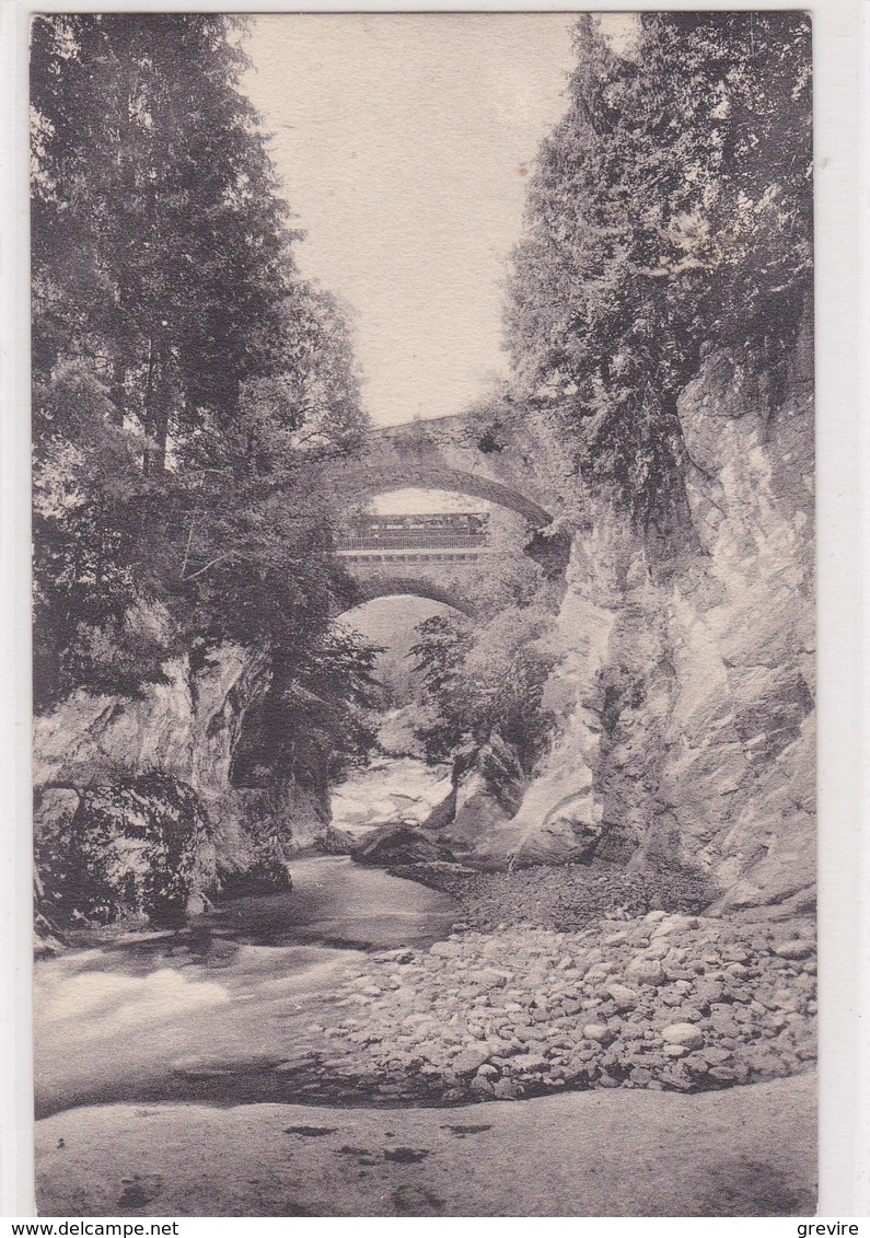 Chemin De Fer électrique De La Gruyère Sur Un Pont Près De Montbovon. Carte D'entreprise - Montbovon