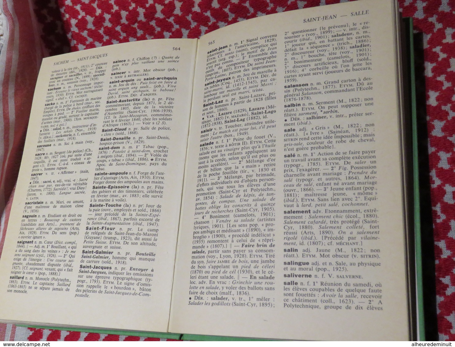 DICTIONNAIRE HISTORIQUE DES ARGOTS FRANCAIS"Librairie Larousse"Gaston Esnault"très bon état