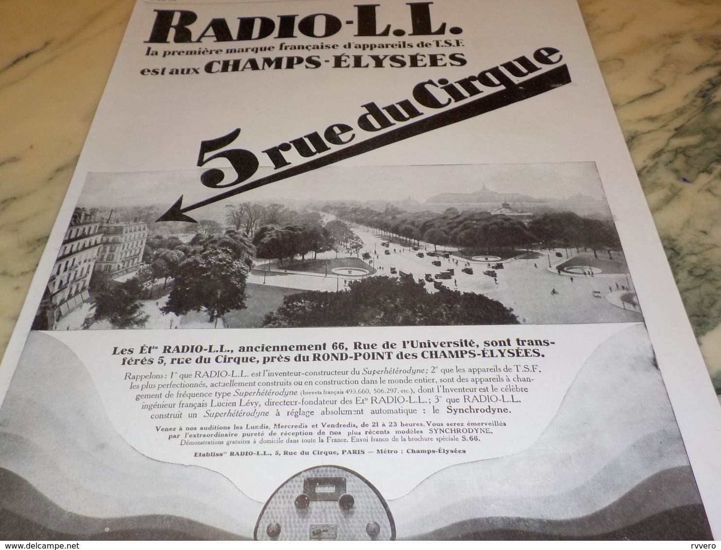 ANCIENNE PUBLICITE 1 MARQUE FRANCAISE RADIO LL 1928 - Other & Unclassified