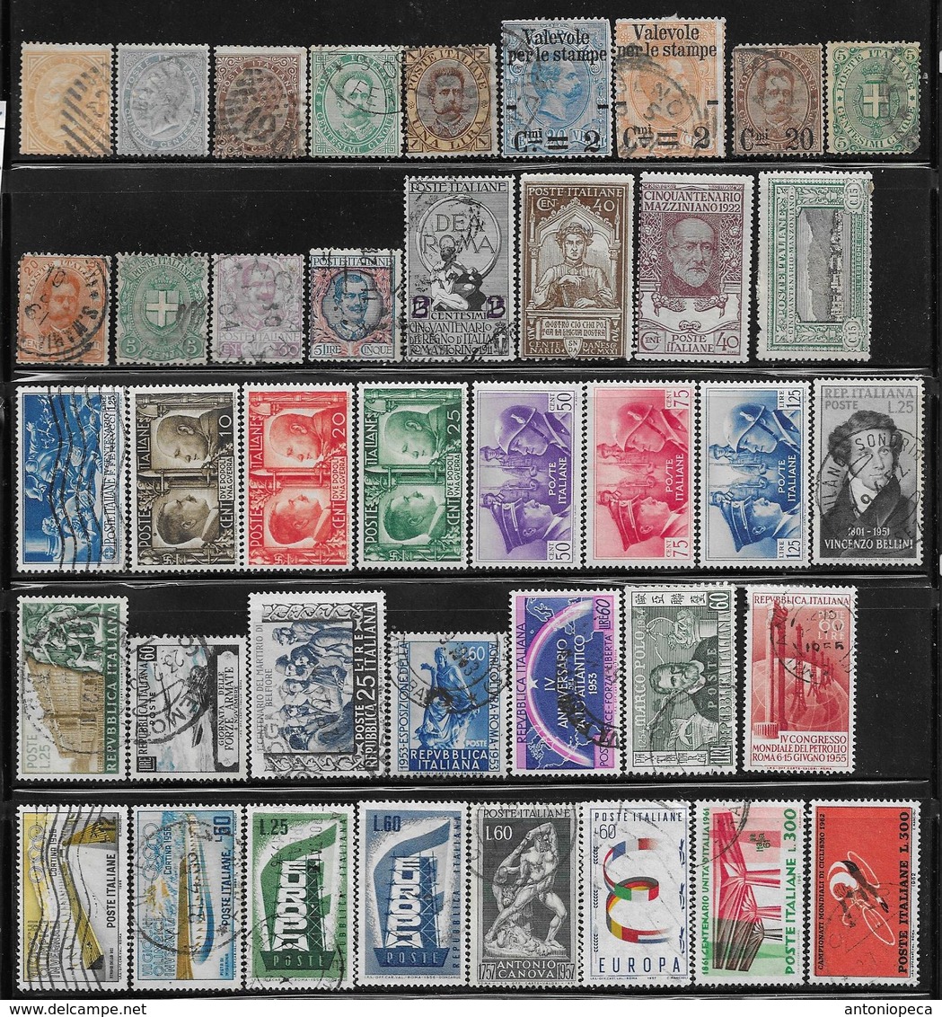 ITALIA 1861-REPUBBLICA   64 Stamp Mini-collection With A 2018 SCV $262.75 - Altri & Non Classificati