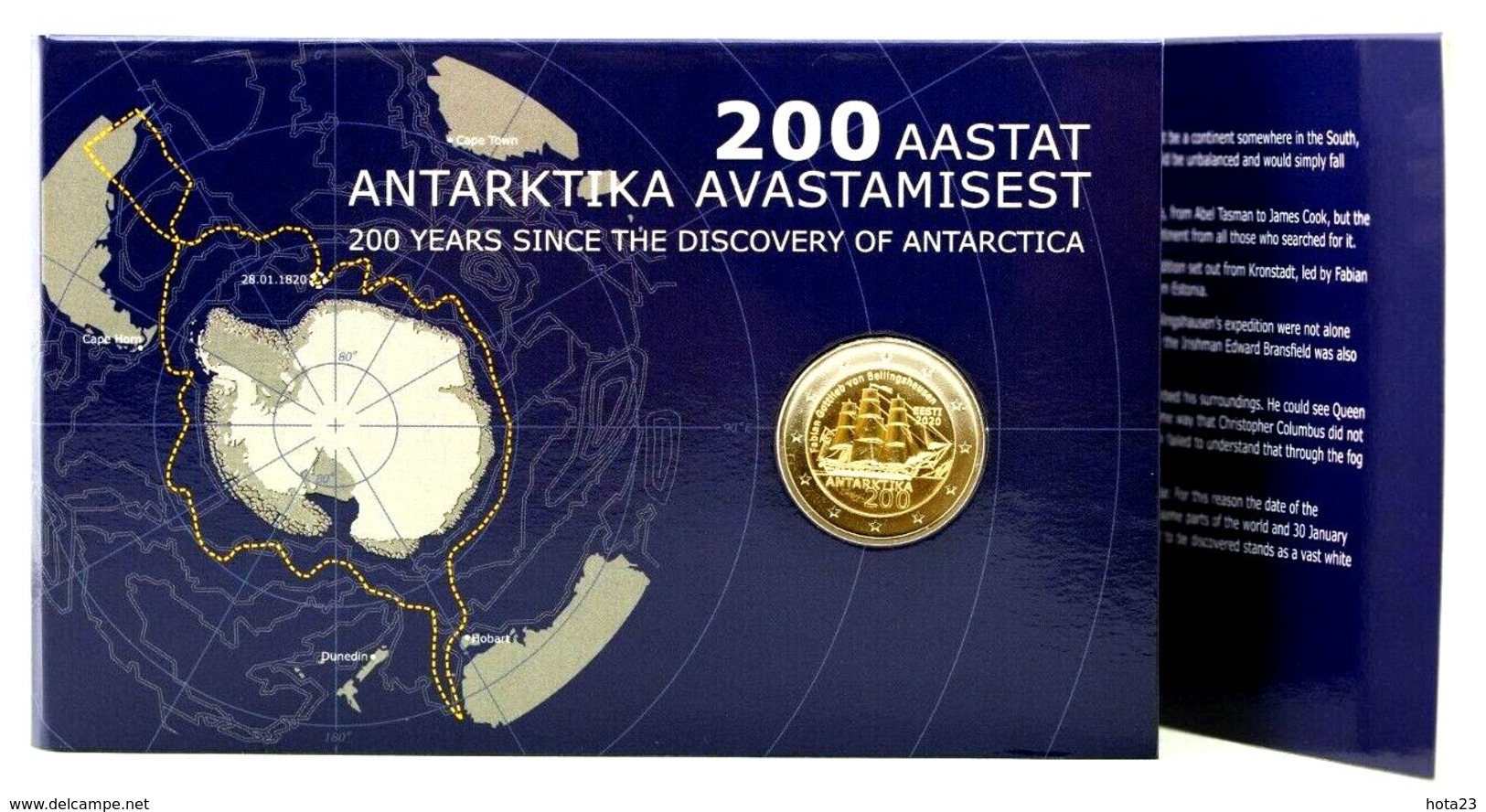 2 Euro Estland Estonia 2020 Discovery Antarctica Segelschiff Coincard  BU - Estonia