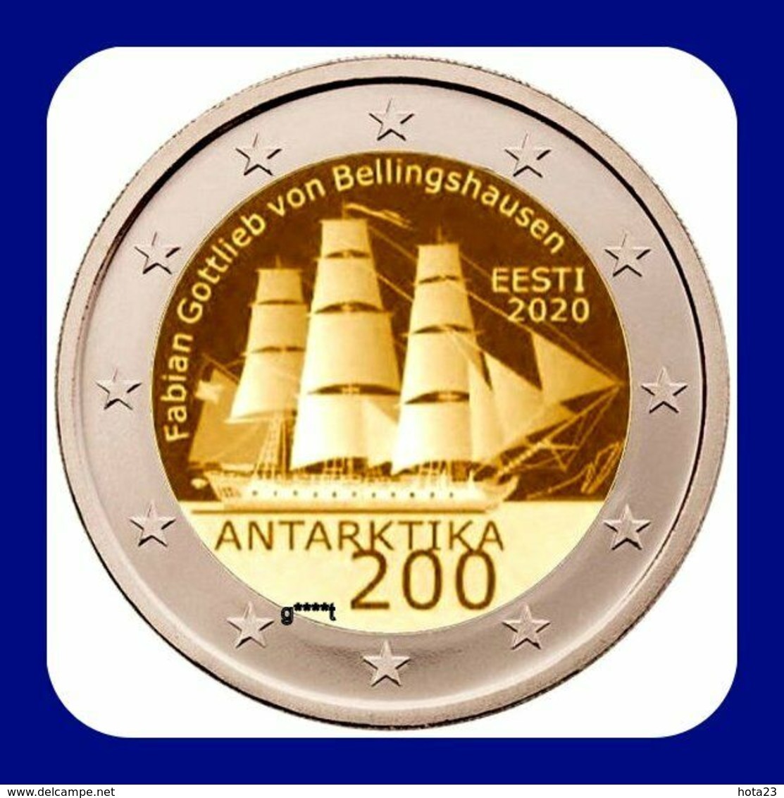 2 Euro Estland Estonia 2020 Discovery Antarctica Segelschiff Coincard  BU - Estland