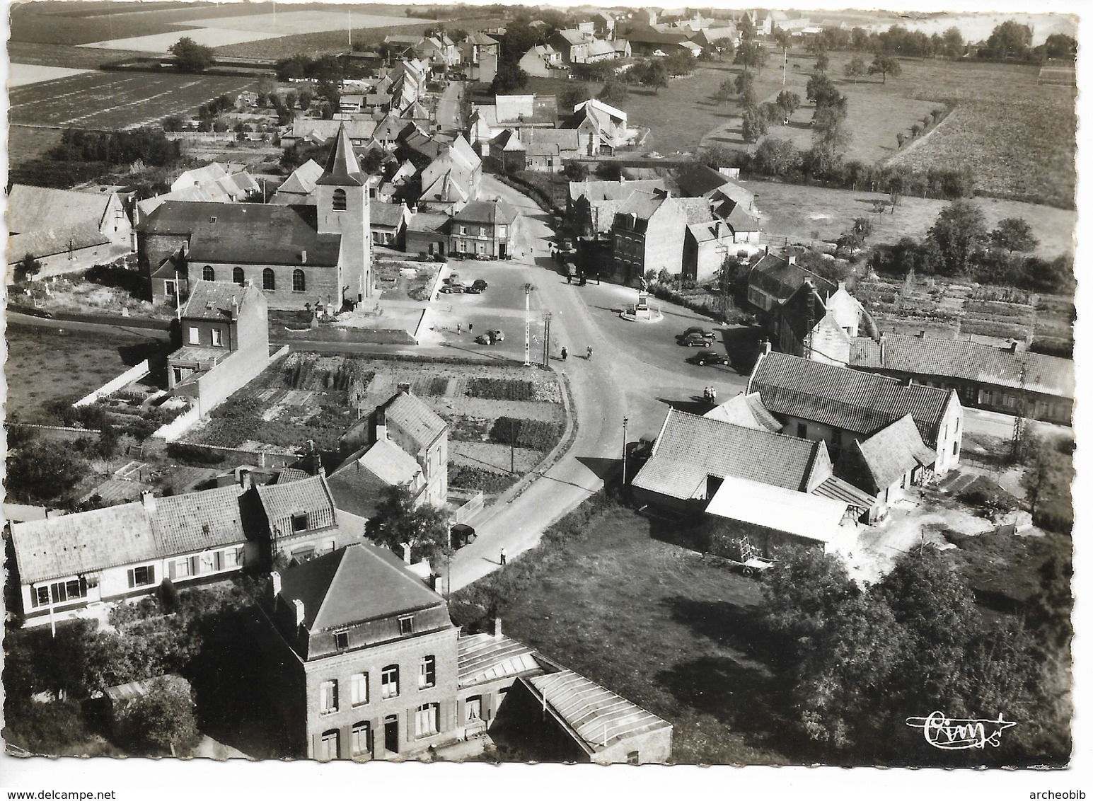 59. Nord, Sailly-lez-Lannoy, Vue Aérienne (Eglise, Grand' Place) - Autres & Non Classés