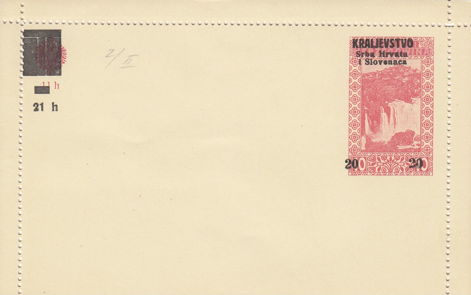 Bosnia Herzegovina SHS 1919 Provisory Postal Stationery, Mint - Bosnien-Herzegowina