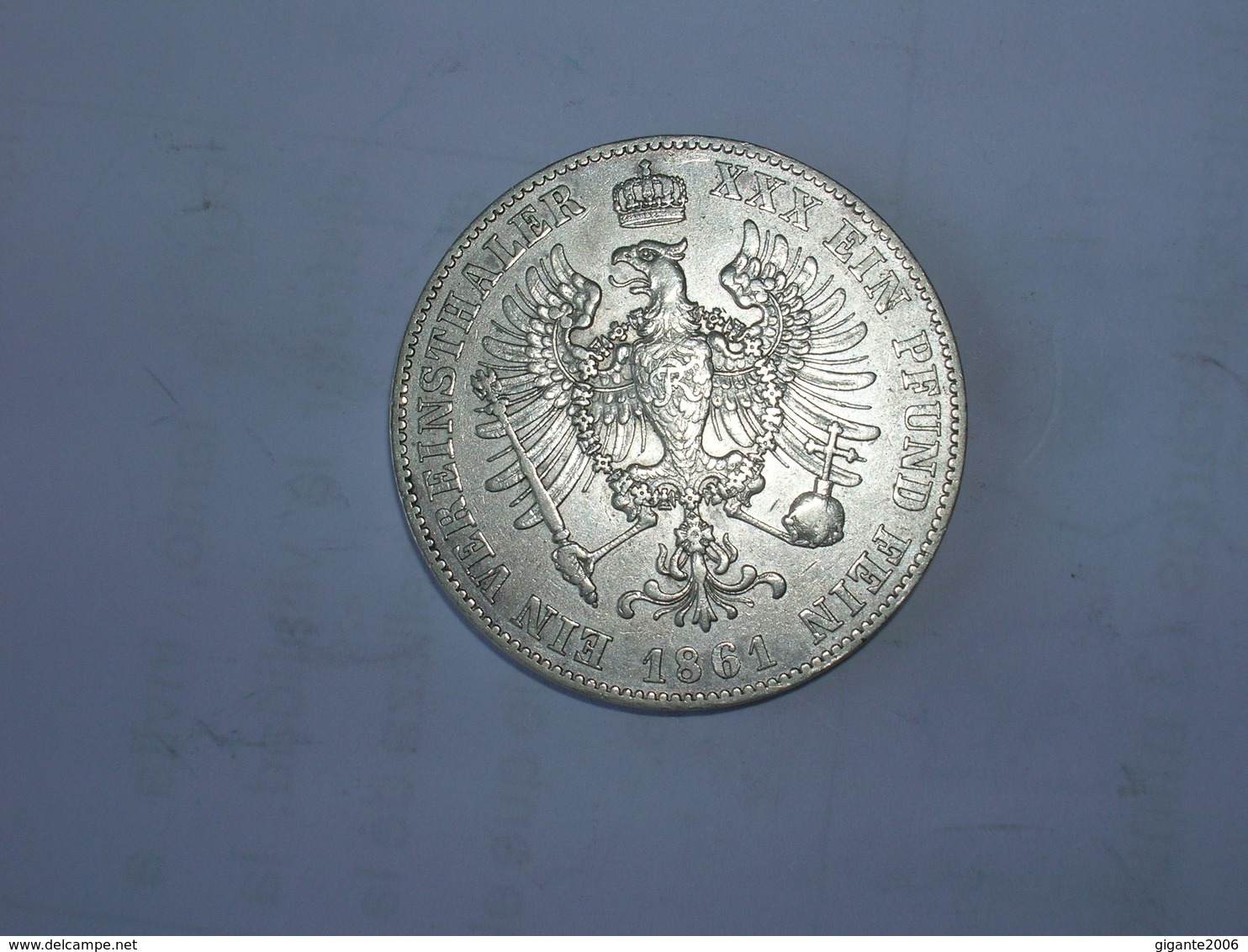 ALEMANIA-PRUSIA- 1 TALER 1861 A, KM 471 (10.000 PIEZAS) (819) - Taler & Doppeltaler