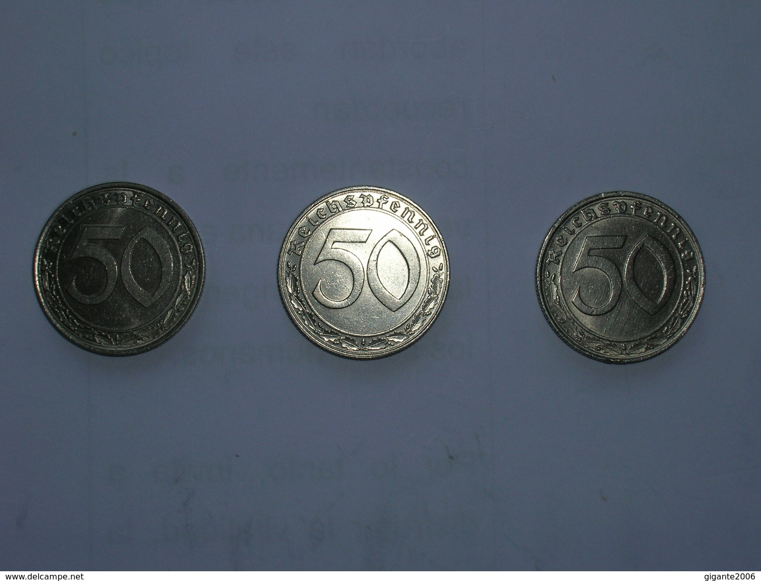 ALEMANIA- 50 PFENNIG. 7 MONEDAS DIFERENTES 1939, CECAS A, B, D, E, F, G Y J. Km 95 (836) - 50 Reichspfennig