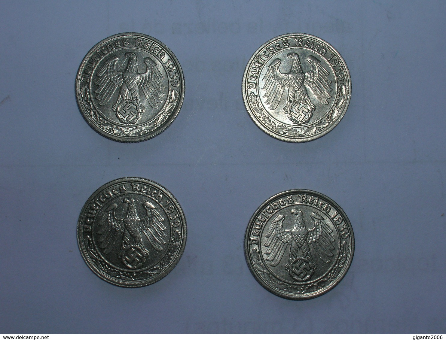 ALEMANIA- 50 PFENNIG. 7 MONEDAS DIFERENTES 1939, CECAS A, B, D, E, F, G Y J. Km 95 (836) - 50 Reichspfennig