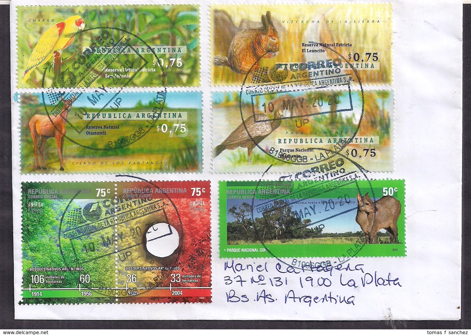 Argentina - 2020 - Lettre - Faune - Parcs Nationauxs - Timbre Diverse - Covers & Documents