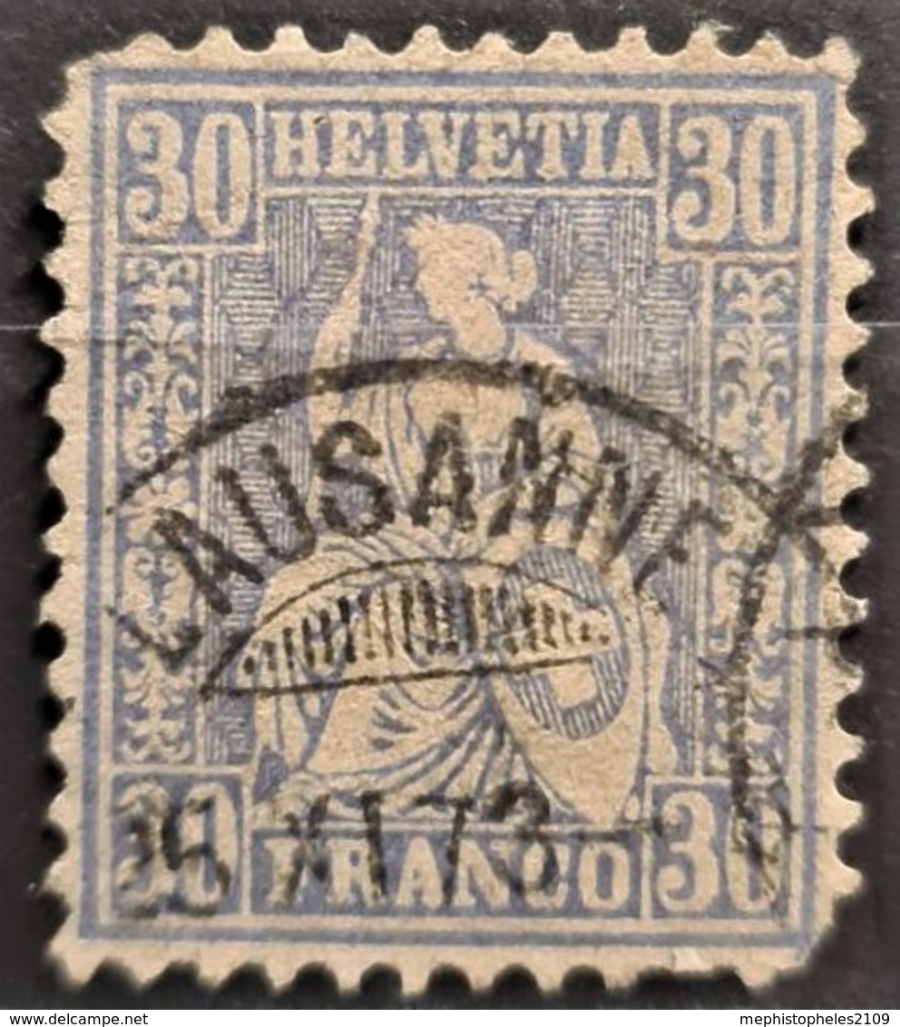 SWITZERLAND 1867-78 - Canceled - Sc# 56 - 30r - Usados