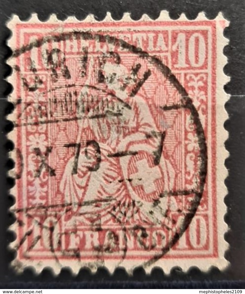 SWITZERLAND 1867-78 - Canceled - Sc# 53 - 10r - Used Stamps