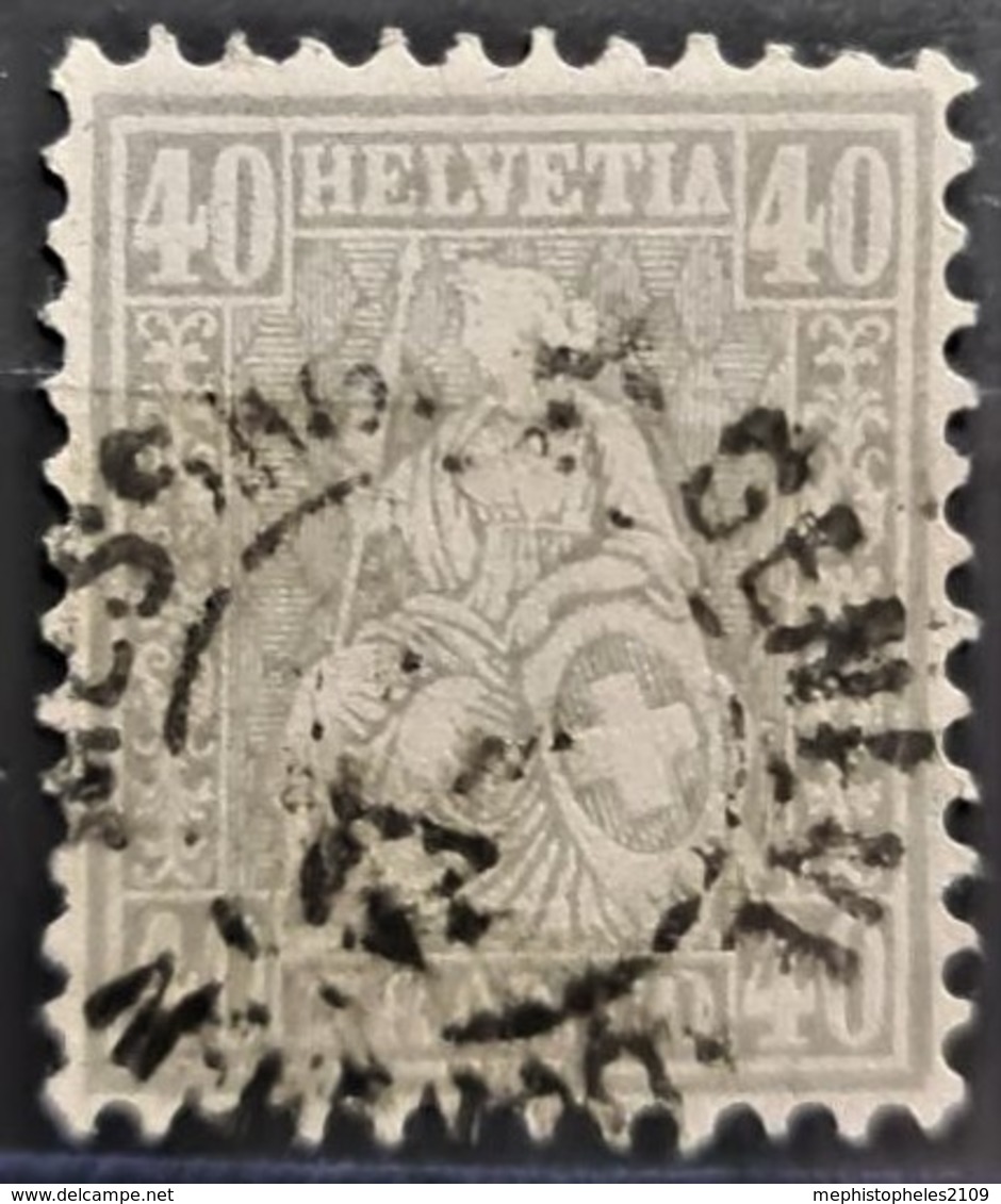 SWITZERLAND 1867-78 - Canceled - Sc# 58 - 40c - Usados