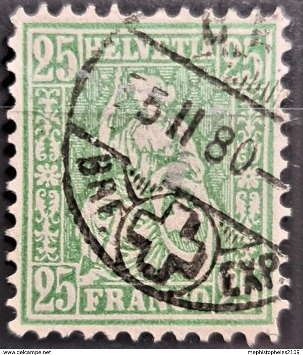 SWITZERLAND 1867-78 - Canceled - Sc# 55 - 25r - Oblitérés