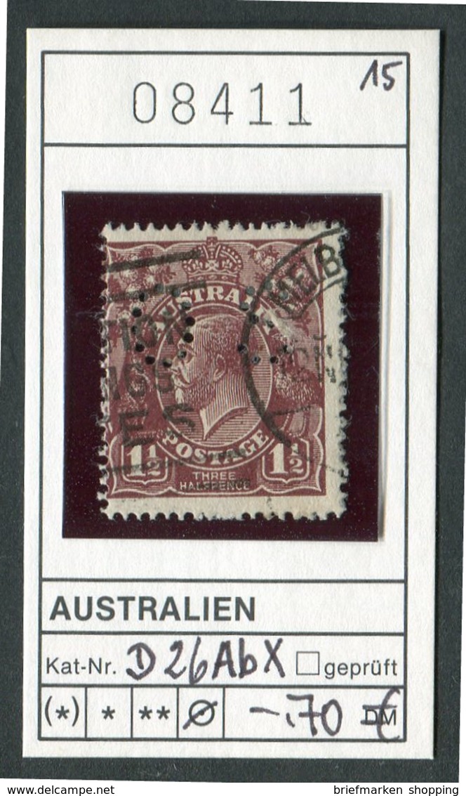 Australien - Australia - Australie - Michel Dienst / Service 26 Ab X Mit Lochung / Perfins O.S. - Oo Oblit. Used - Dienstzegels