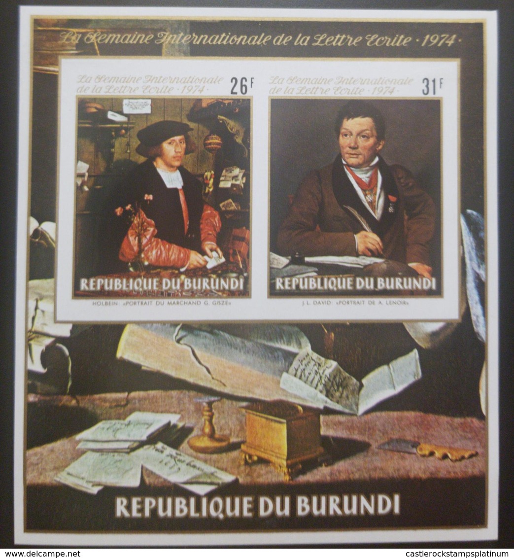 U) 1974, REPUBLIC OF BURUNDI, ART INTERNATIONAL, LETTER WRITING,SS, MNH - Autres & Non Classés