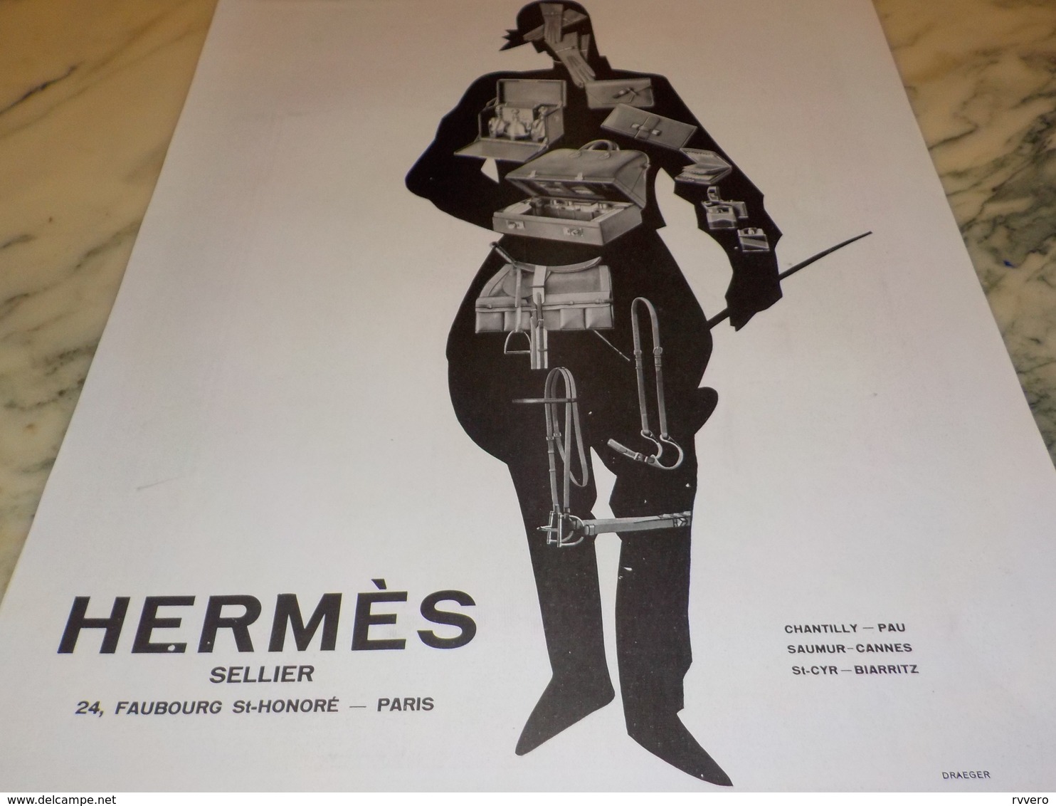 ANCIENNE PUBLICITE SELLIER HERMES 1928 - Other & Unclassified
