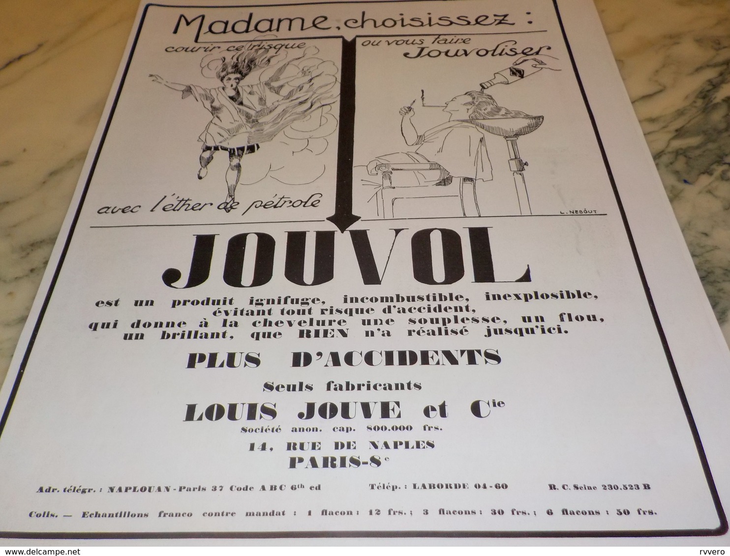 ANCIENNE  PUBLICITE  MADAME CHOISISSEZ  JOUVOL 1928 - Altri & Non Classificati