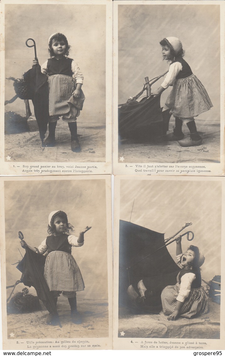 JEUNE FILLE AVEC PARAPLUIE SERIE N°610 PHOTOGRAPHE CLAYETTE PAPIER GUILLEMINOT 5 CARTES - Otros & Sin Clasificación