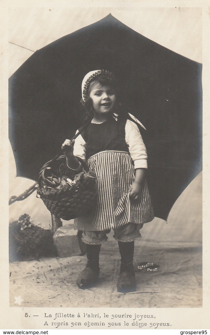 JEUNE FILLE AVEC PARAPLUIE SERIE N°610 PHOTOGRAPHE CLAYETTE PAPIER GUILLEMINOT 5 CARTES - Other & Unclassified