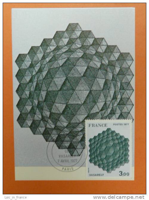 Carte Maximum Maxicard Peinture Tableau Paintings 1977 Vasarely - Modern