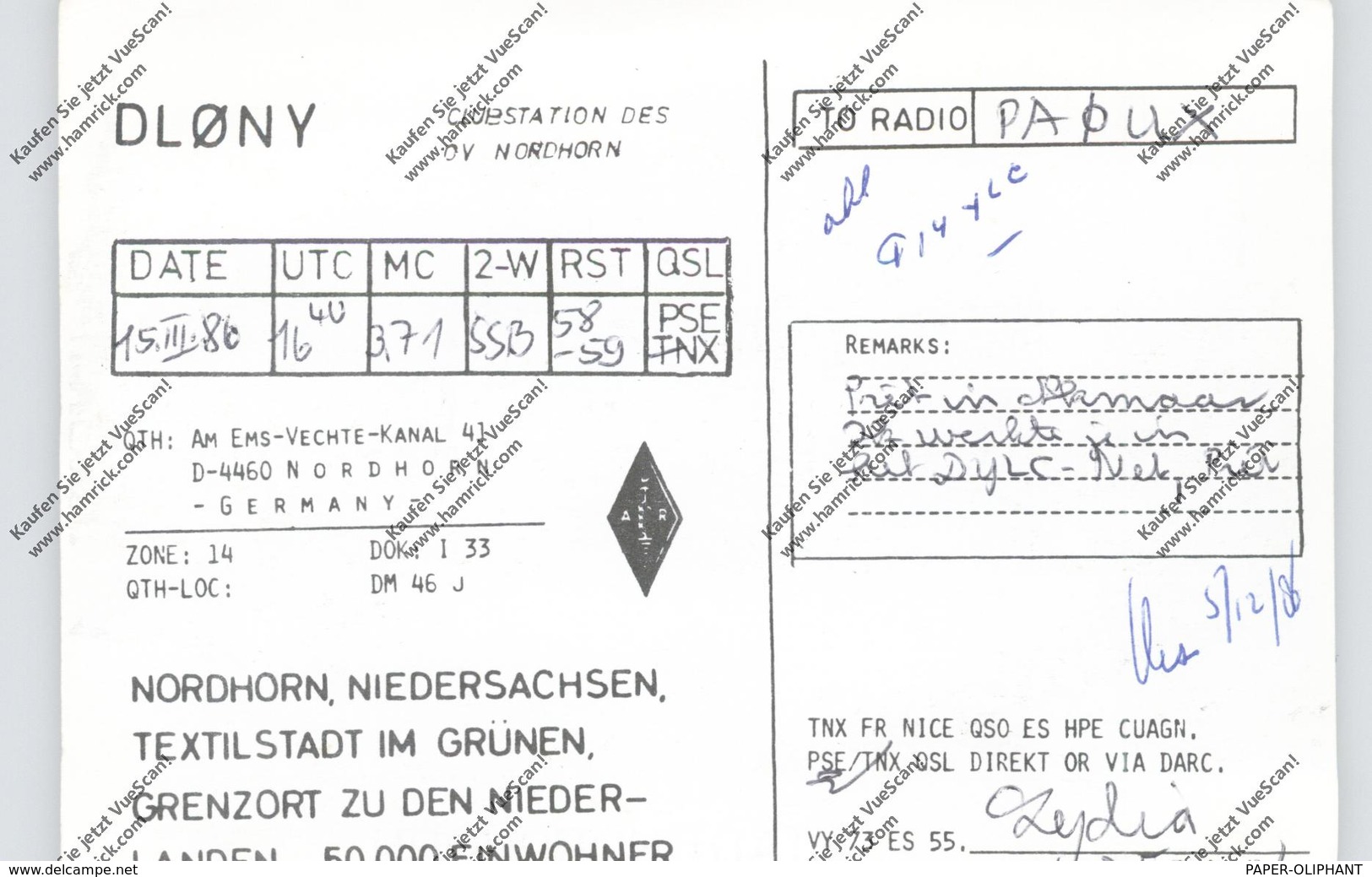 4460 NORDHORN, Zeichnung - Nordhorn