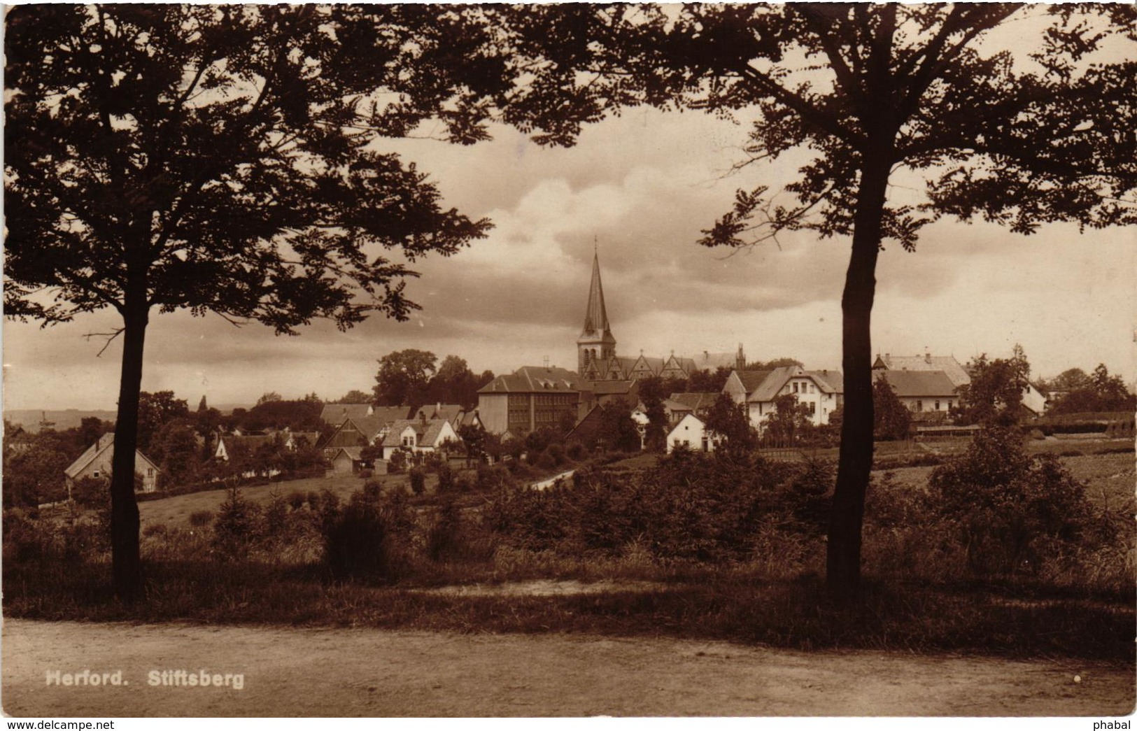 Germany, Nordrhein-Westfalen, Herford, Stiftsberg, Ansicht, View, Old Postcard - Herford