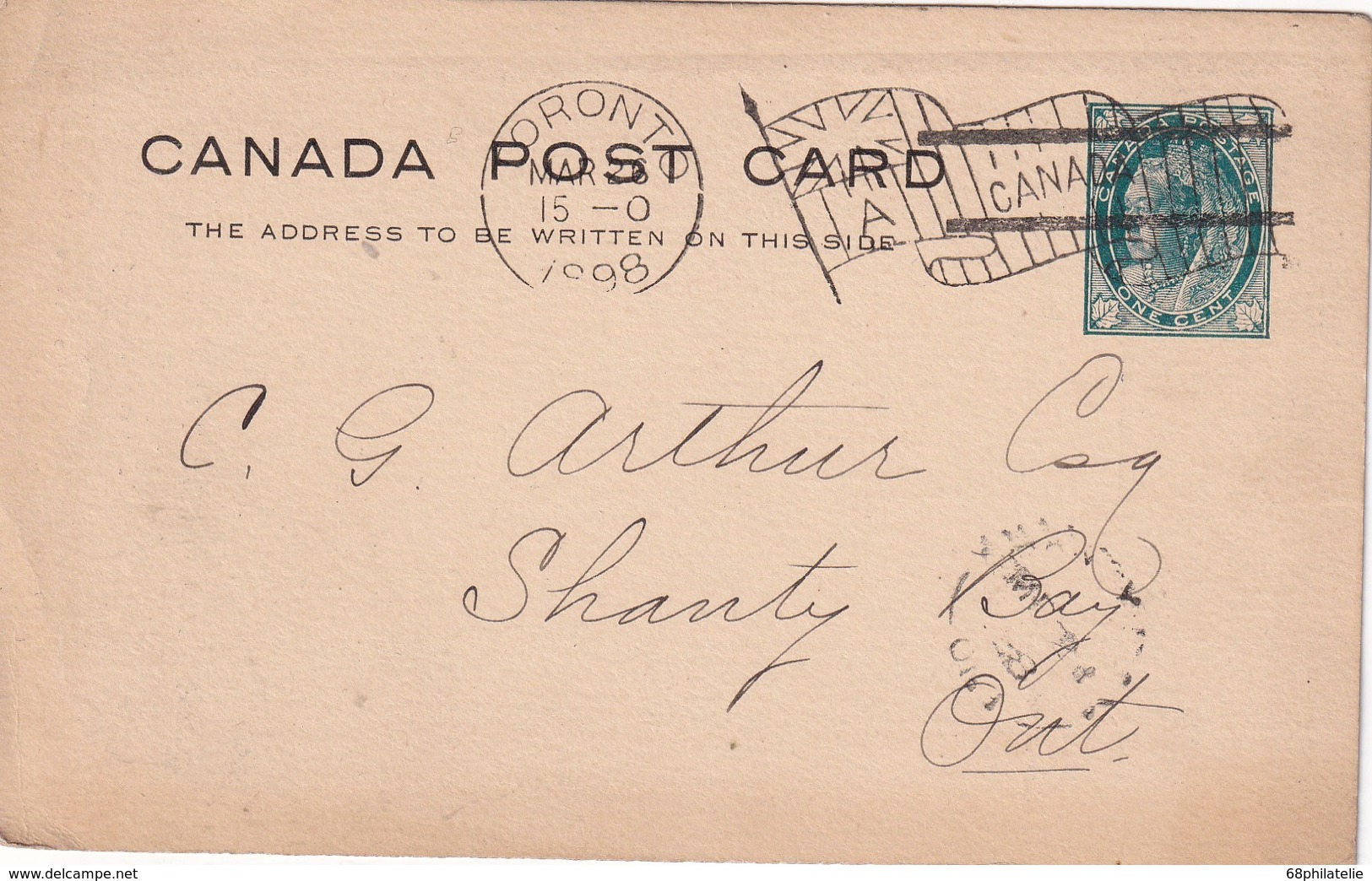 CANADA 1898     ENTIER POSTAL/GANZSACHE/POSTAL STATIONARY CARTE DE TORONTO - 1860-1899 Règne De Victoria