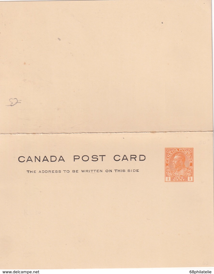 CANADA   ENTIER POSTAL/GANZSACHE/POSTAL STATIONARY CARTE AVEC REPONSE - 1860-1899 Regering Van Victoria