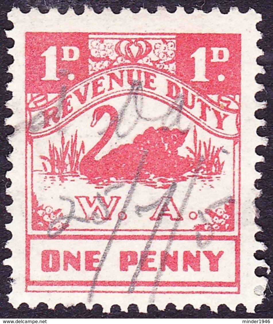 WESTERN AUSTRALIA 1d Carmine Stamp Duty Revenue Stamp FU - Revenue Stamps