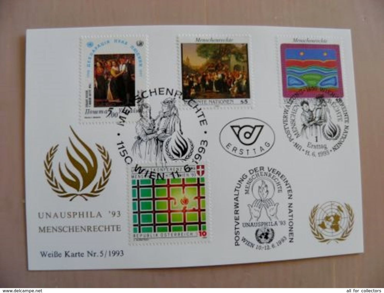 Sale! Post Card Uno United Nations Mixed Stamps Wien Austria Ukraine Special Cancels 1993 - Lettres & Documents