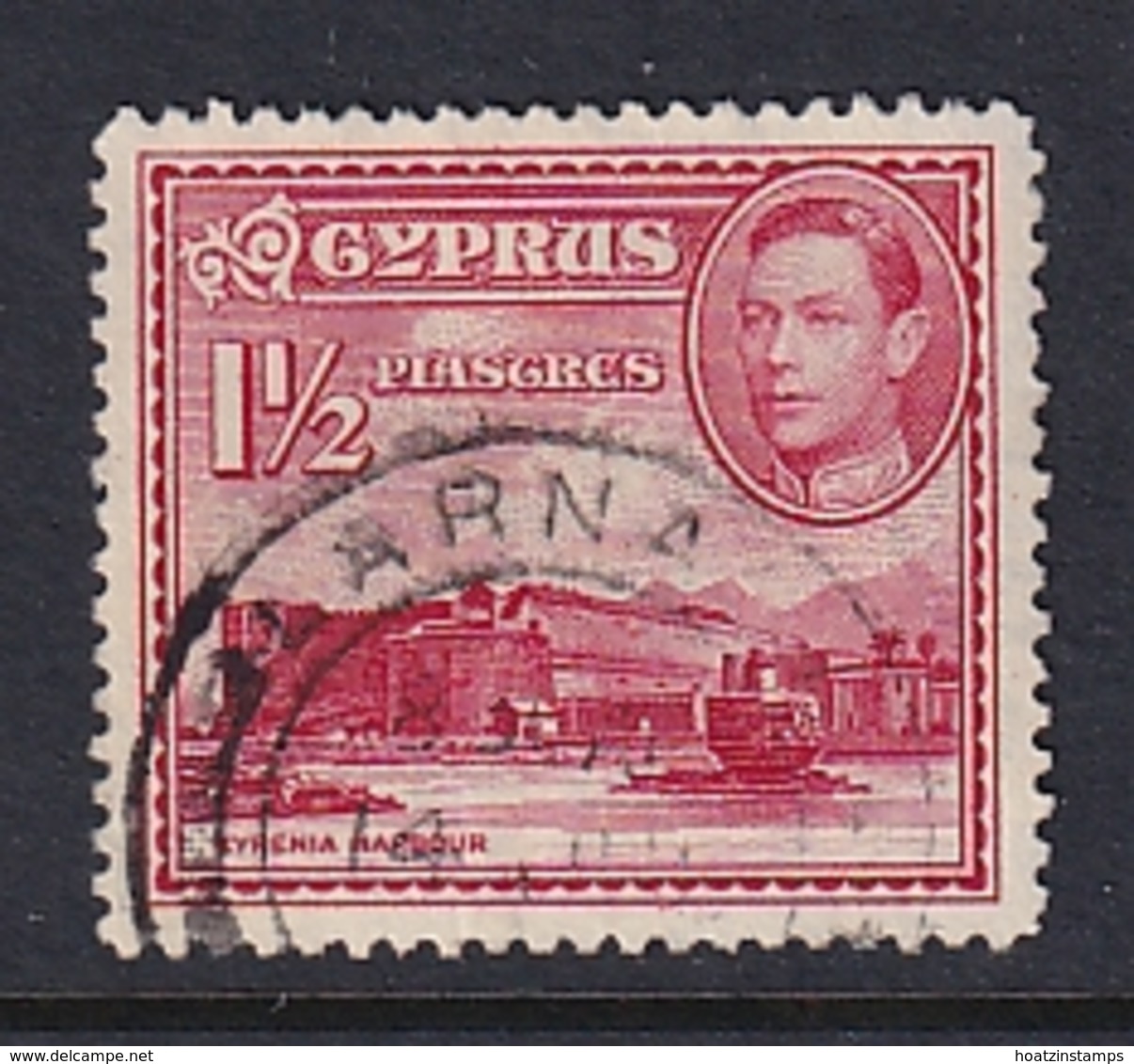 Cyprus: 1938/51   KGVI   SG155   1½pi  Carmine   Used - Cyprus (...-1960)