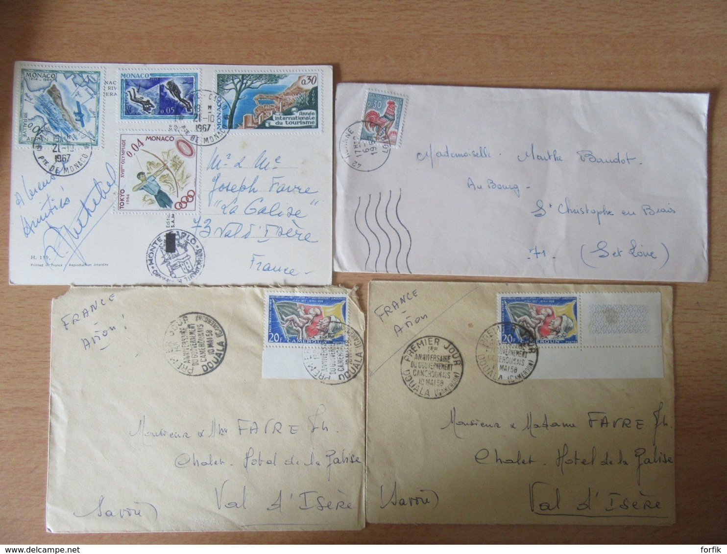 France + Monaco - 37 Enveloppes et cartes - période classique (Napoléon 1862) à moderne (1995) - A étudier