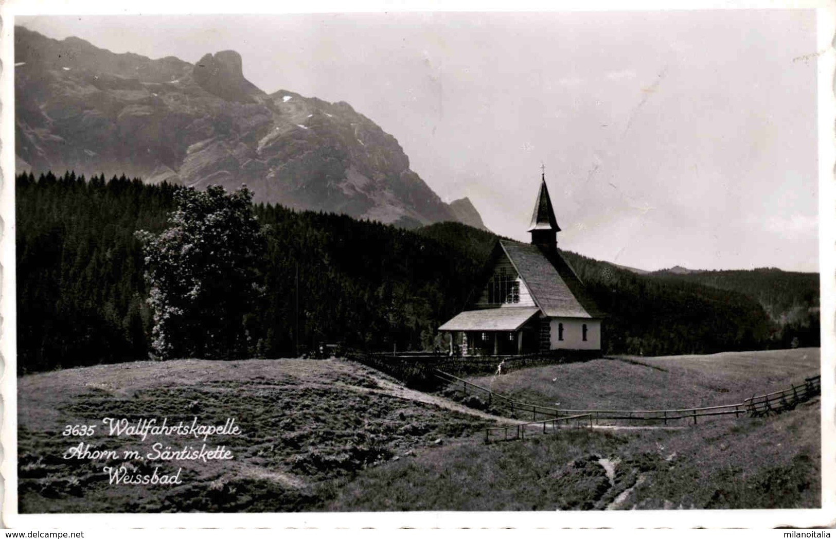 Wallfahrtskapelle Ahorn Mit Säntiskette - Weissbad (3635) * 3. 10. 1954 - Weissbad 