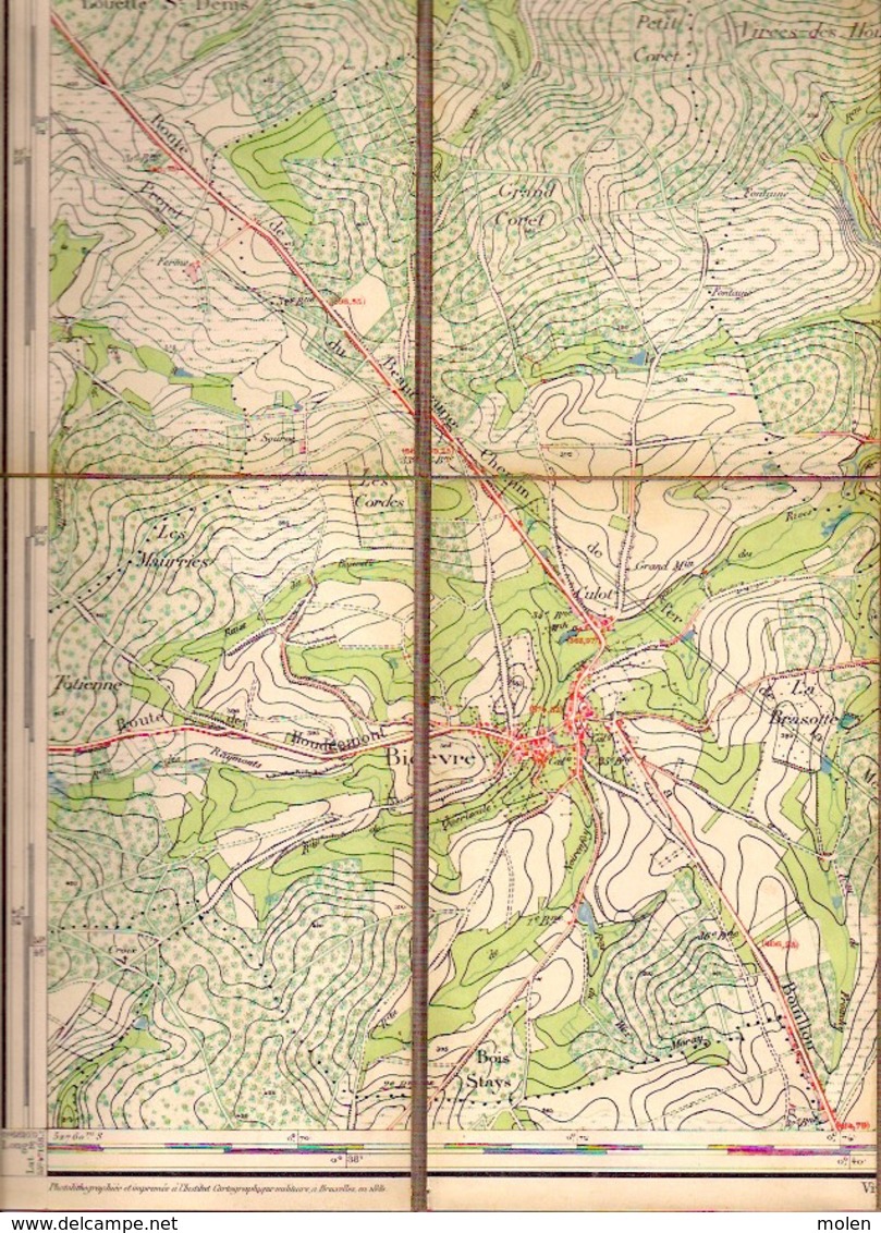 Situation 1869 CARTE D ETAT MAJOR SUR TOILE 64/1 HAUT-FAYS Daverdisse BIEVRE PORCHERESSE GRAIDE GEMBES SCLASSIN S843 - Daverdisse