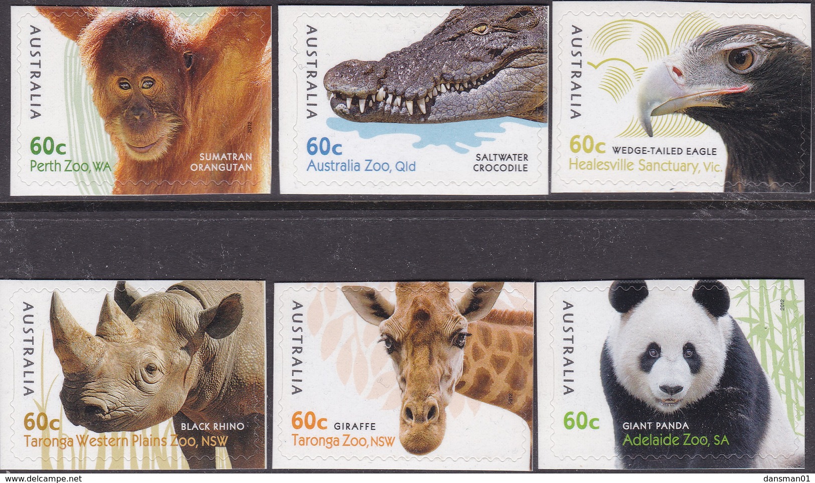 Australia  2012 'Taronga Zoo' Sc 3784-89 Mint Never Hinged Ex Booklet - Mint Stamps