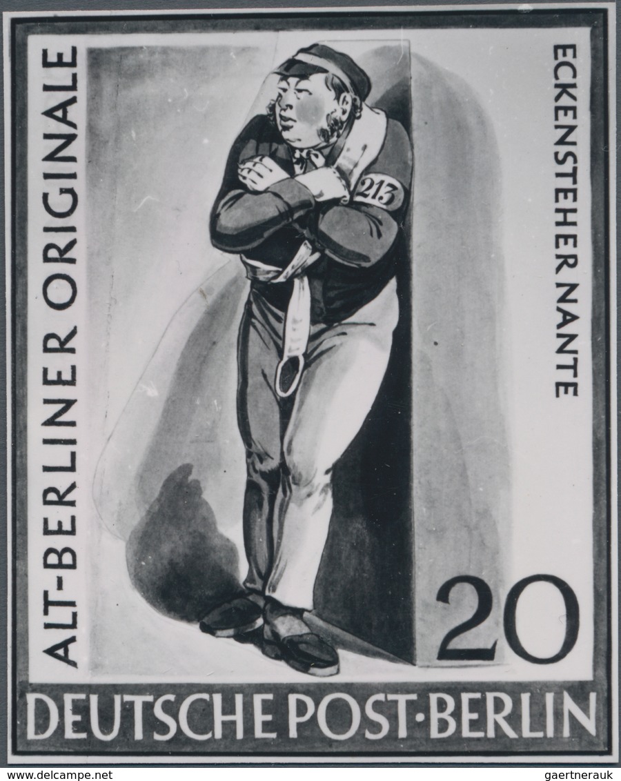Berlin: 1950er. Lot Von 3 S/w-Foto-Essays Für Eine Briefmarkenserie "Alt-Berliner Originale" Mit Ver - Altri & Non Classificati