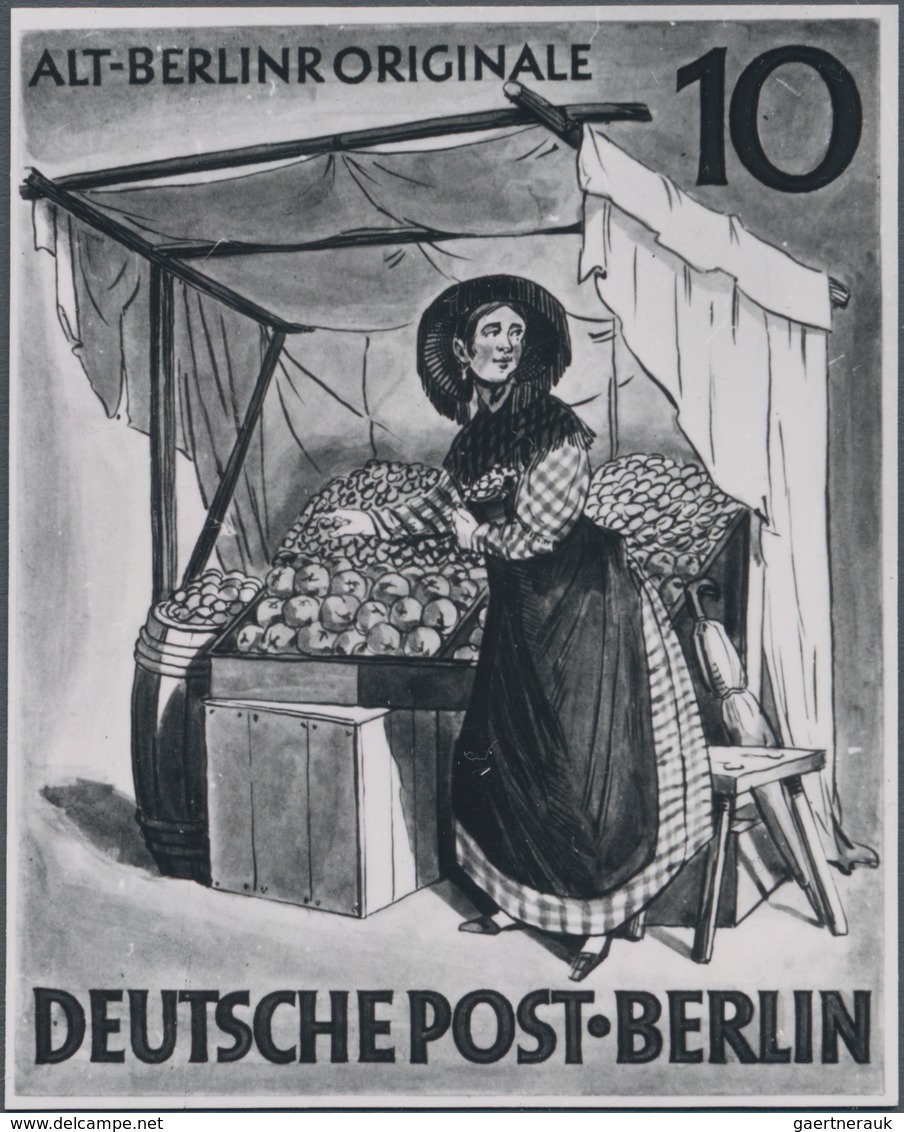 Berlin: 1950er. Lot Von 3 S/w-Foto-Essays Für Eine Briefmarkenserie "Alt-Berliner Originale" Mit Ver - Altri & Non Classificati