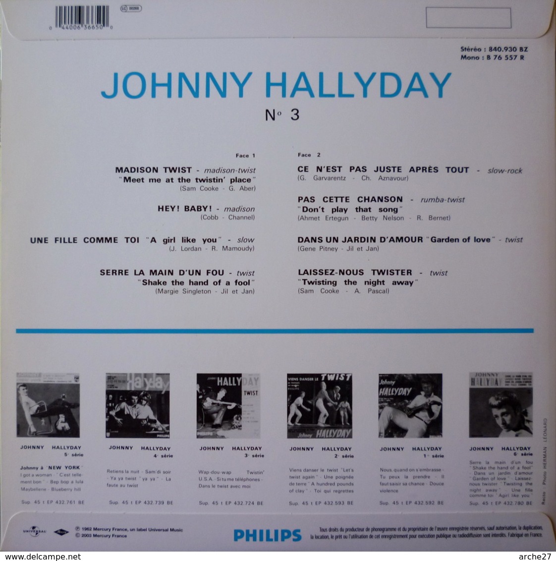JOHNNY HALLYDAY - 25 Cm - 33T - Disque Vinyle - Madison Twist - 63665 - Rock