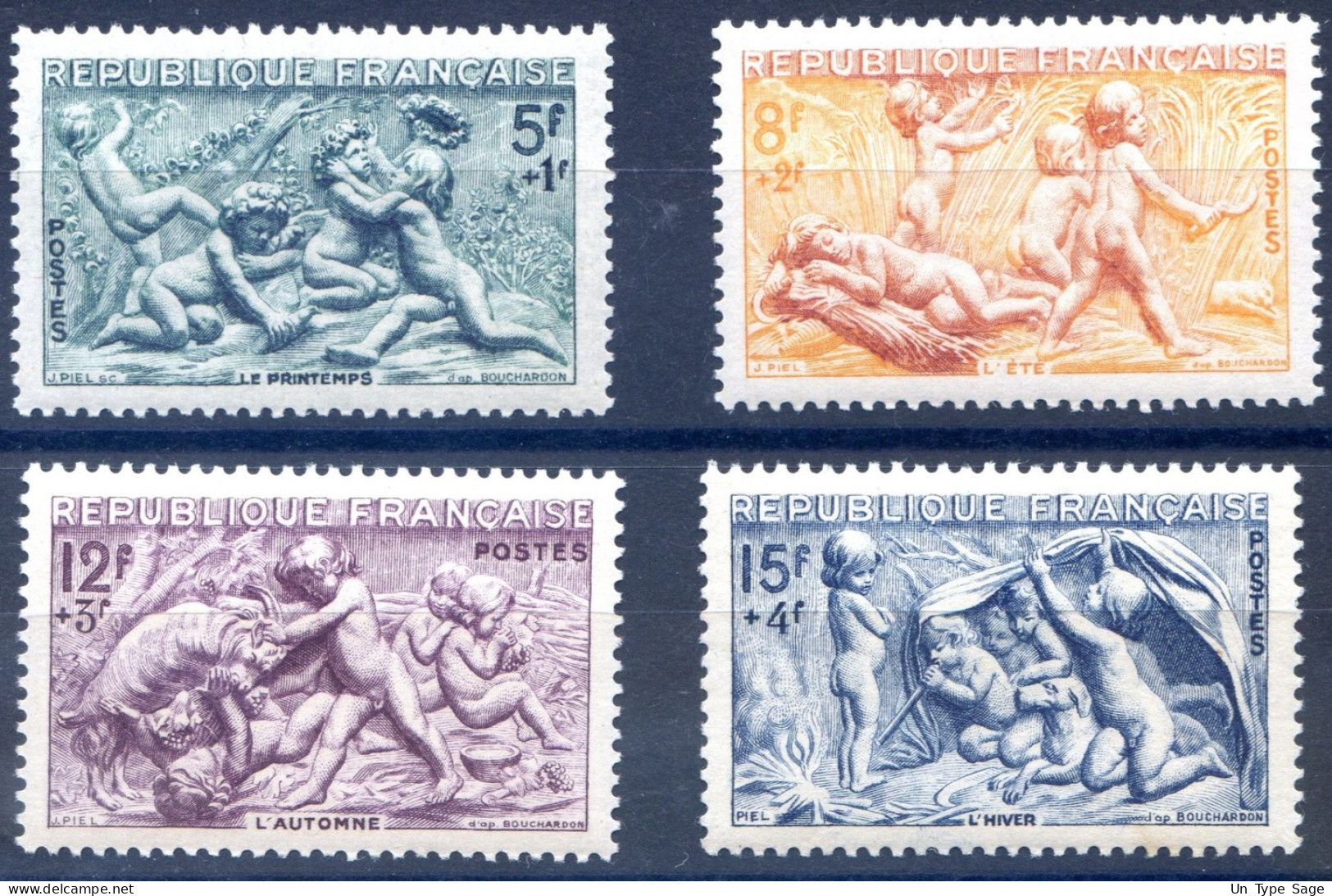 France N°859 Et 862 (Série Saisons 1949) - Neuf** - (F006) - Unused Stamps