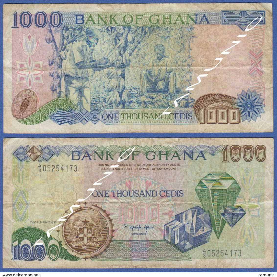 GHANA 1000 CEDIS 1991 JEWELS - Ghana