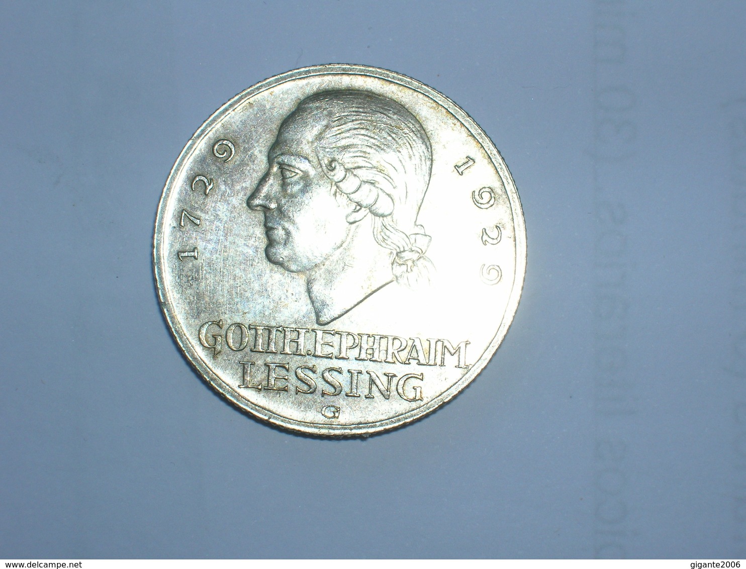 ALEMANIA-WEIMAR- 3 MARCOS LESSING 1929 G (840) - 3 Marcos & 3 Reichsmark