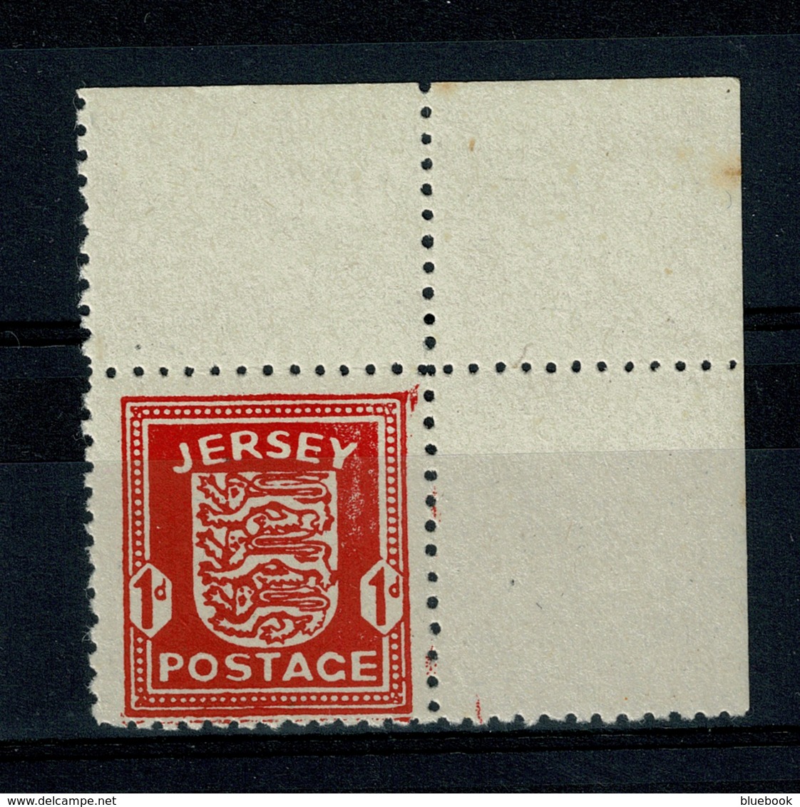Ref 1354 - WWII Channel Islands - Jersey 1943 SG 2 - 1d MNH Stamp Cat £8 With Printing Flaws - Jersey