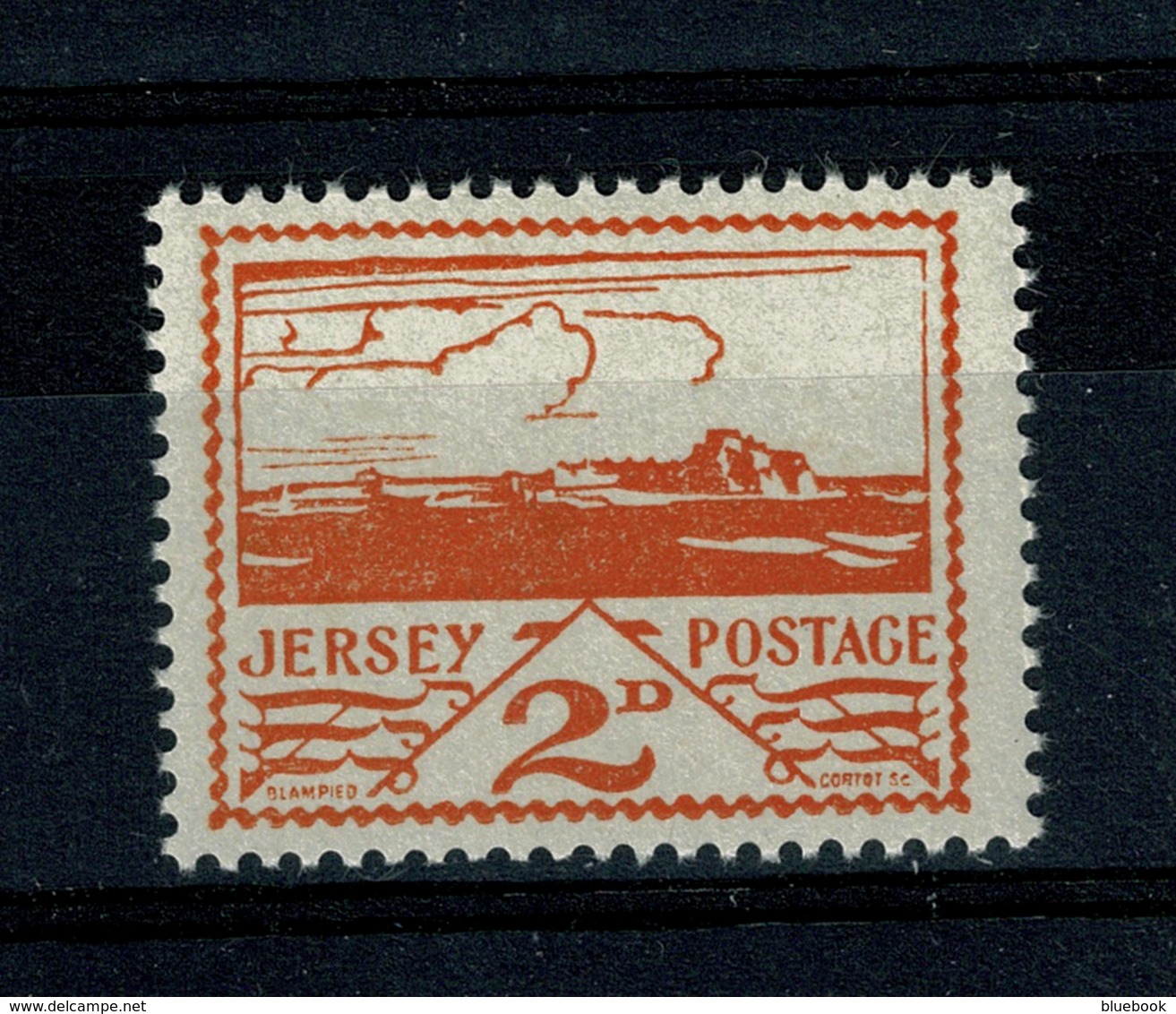 Ref 1354 - WWII Channel Islands - Jersey 1943 SG 6 - 2d Mint Stamp - Jersey