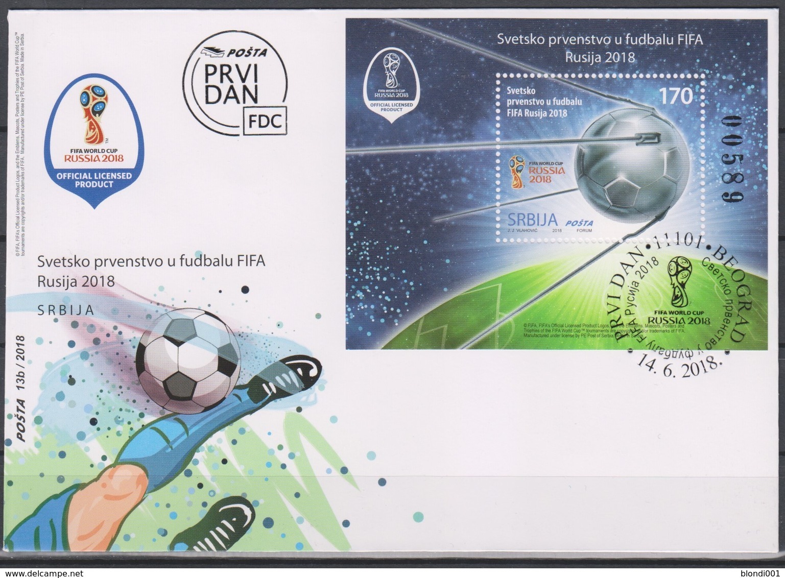 Soccer World Cup 2018 - SERBIJA - FDC Cover - 2018 – Russland