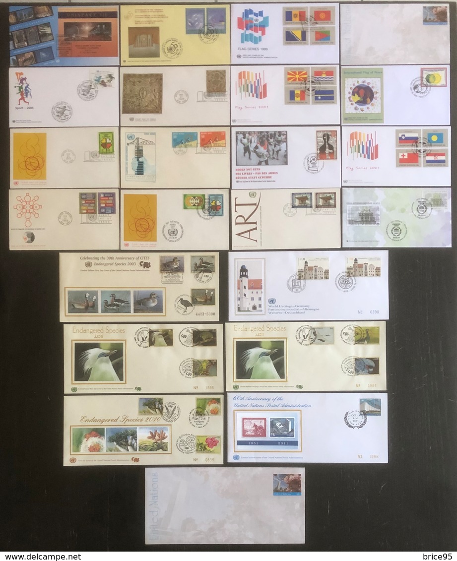 Nation Unies - Premier Jour - FDC - Lot De 23 FDC - Collections, Lots & Séries