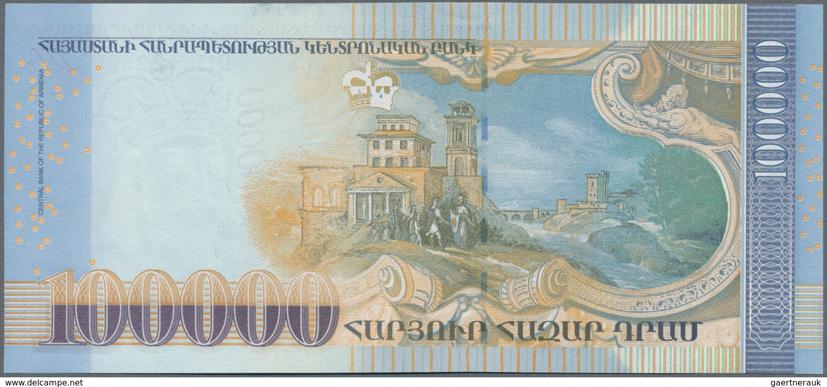 Armenia / Armenien: Central Bank Of The Republic Of Armenia 100.000 Dram 2009, P.54, Highest Denomin - Armenië