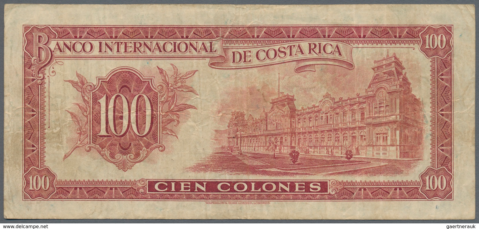 Costa Rica: Banco Nacional De Costa Rica 100 Colones 1942 Overprint On Costa Rica #183, P.194, Very - Costa Rica